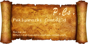 Peklyanszki Csatád névjegykártya